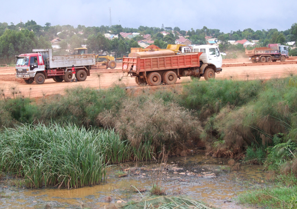 Encroachment on Lubigi wetland